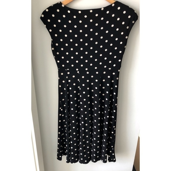 Lauren Ralph Lauren Black & White Polkadot Dress Size 2P - Picture 7 of 14